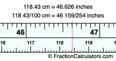 118.43 cm in inches