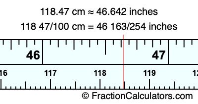 118.47 cm in inches