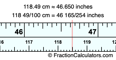 118.49 cm in inches