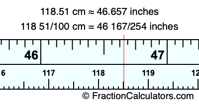 118.51 cm in inches