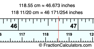 118.55 cm in inches