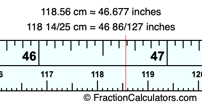 118.56 cm in inches