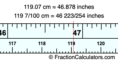 119.07 cm in inches