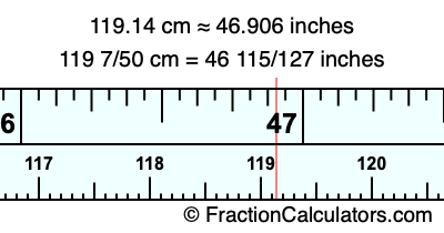 119.14 cm in inches