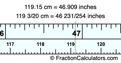 119.15 cm in inches