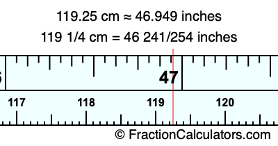 119.25 cm in inches