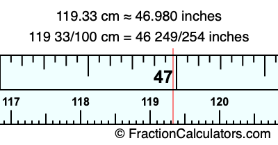 119.33 cm in inches
