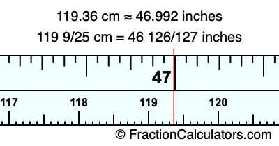 119.36 cm in inches