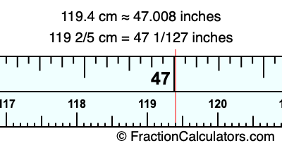 119.4 cm in inches