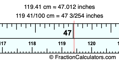 119.41 cm in inches