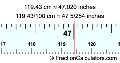 119.43 cm in inches