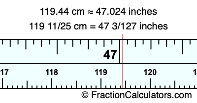 119.44 cm in inches