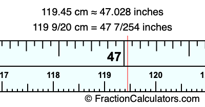 119.45 cm in inches