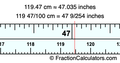 119.47 cm in inches