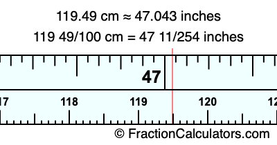 119.49 cm in inches