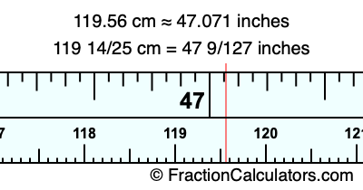 119.56 cm in inches