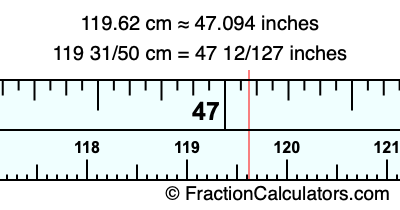 119.62 cm in inches