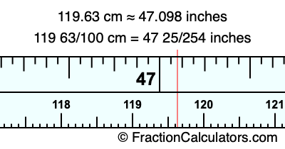 119.63 cm in inches