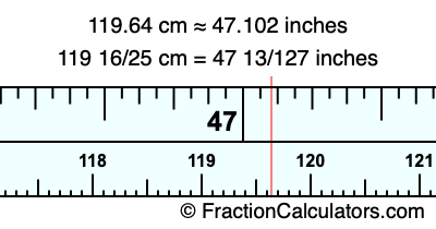119.64 cm in inches