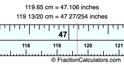 119.65 cm in inches