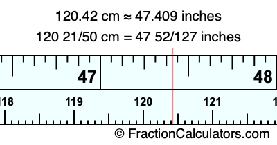 120.42 cm in inches