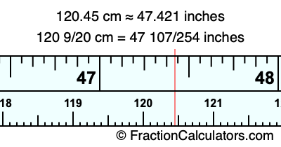 120.45 cm in inches