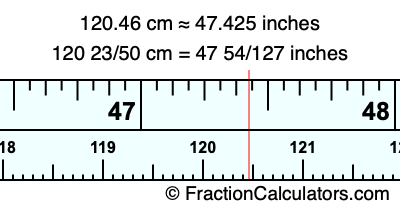 120.46 cm in inches