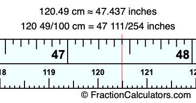 120.49 cm in inches