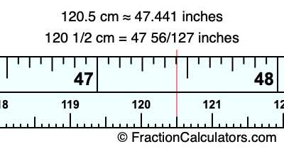 120.5 cm in inches