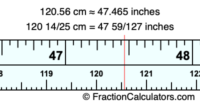 120.56 cm in inches