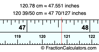120.78 cm in inches
