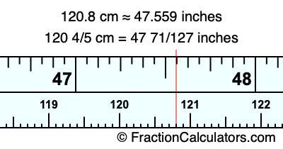 120.8 cm in inches