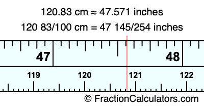 120.83 cm in inches