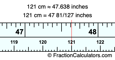 121 cm in inches