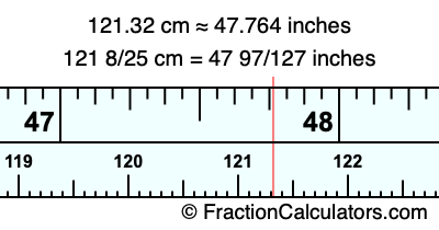 121.32 cm in inches
