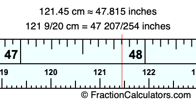 121.45 cm in inches