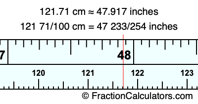 121.71 cm in inches