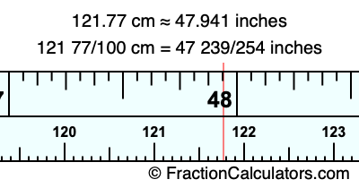 121.77 cm in inches