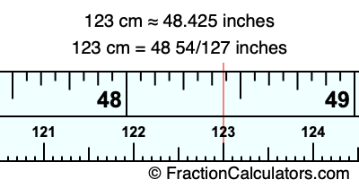 123 cm in inches