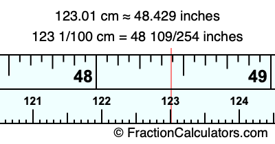 123.01 cm in inches