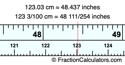 123.03 cm in inches