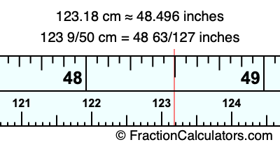 123.18 cm in inches