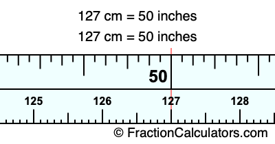 127 cm in inches
