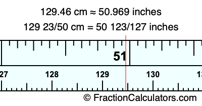 129.46 cm in inches
