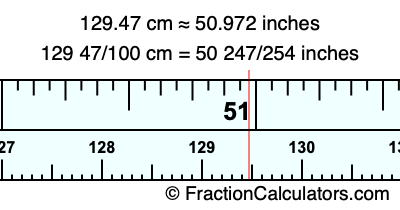 129.47 cm in inches