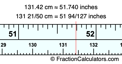 131.42 cm in inches