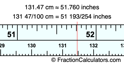 131.47 cm in inches