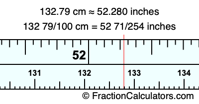 132.79 cm in inches