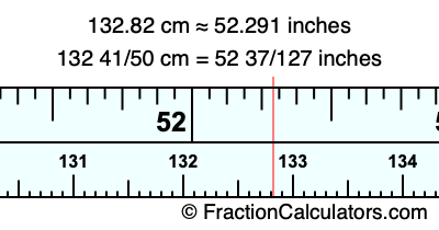 132.82 cm in inches