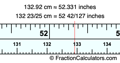 132.92 cm in inches